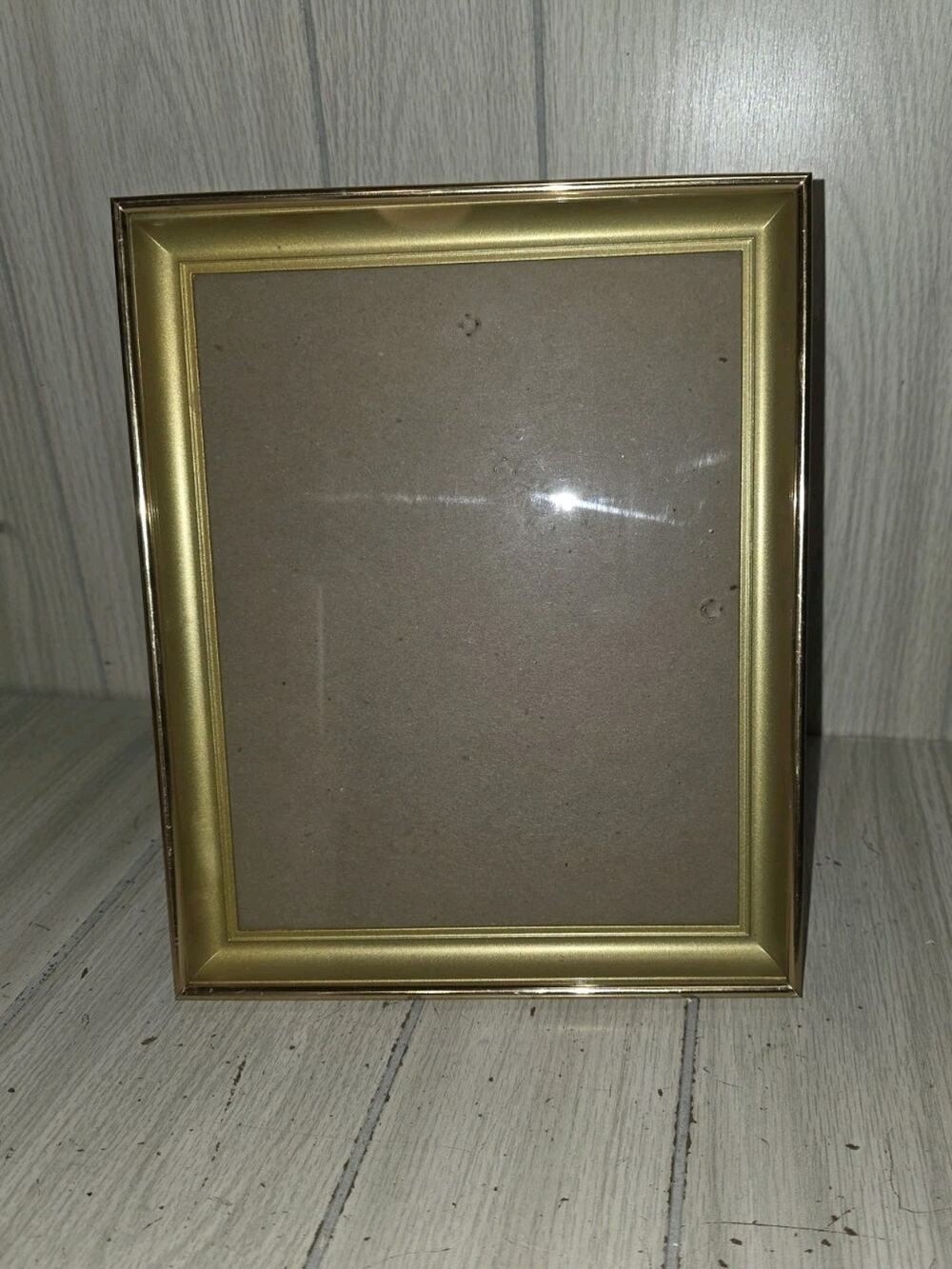 Vtg Brass Gold Metal Photo Frame 8x10 Maroon Velvet Back Hollywood Regency